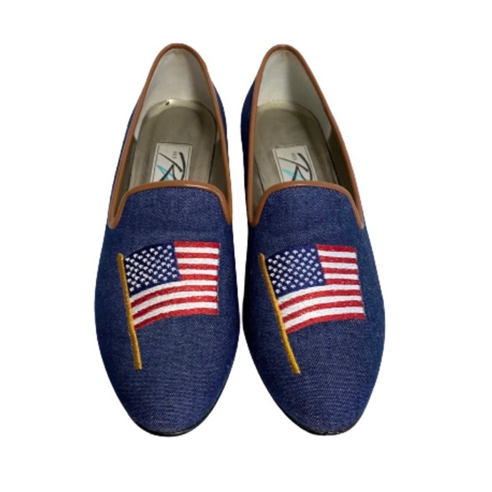 Ross Hommerson vintage Denim flag 4th of July loafers size 8N